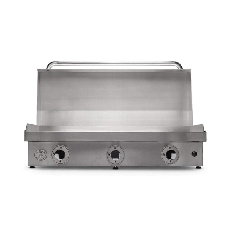 Le Griddle Ultimate Built In Countertop Propane Gas Griddle 41 Inch GFE105 Front View With Lid Opened