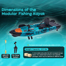 Lightweight 10FT Modular Fishing Kayak With Fin Drive System (SAK21489) - Saksby Wholesale - Dimensions