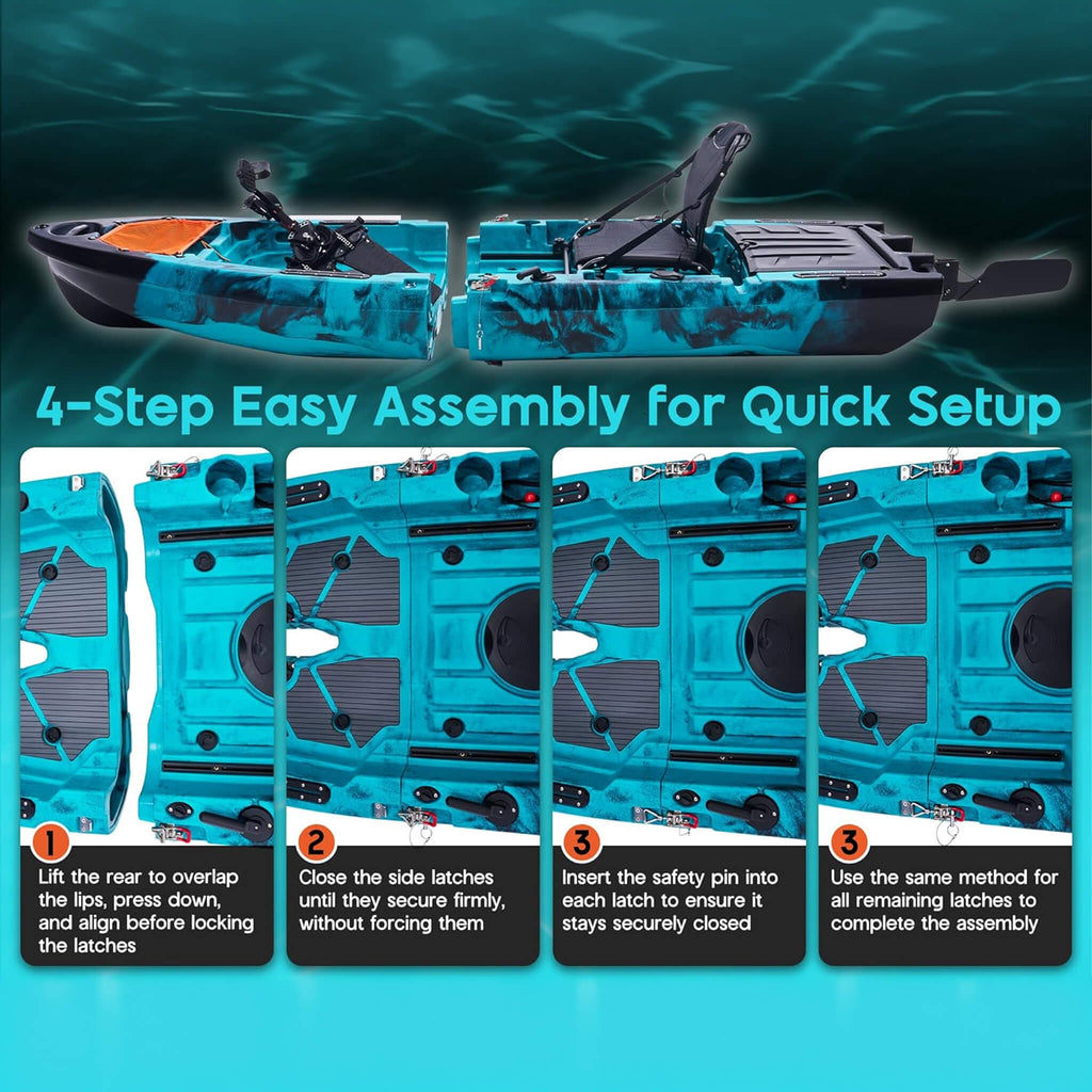 Lightweight 10FT Modular Fishing Kayak With Fin Drive System (SAK21489) - Saksby Wholesale - Quick Setup