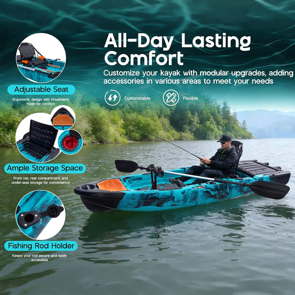 Lightweight 10FT Modular Fishing Kayak With Propeller Drive System (SAK67032) - Saksby Wholesale - All Day Lasting Comfort