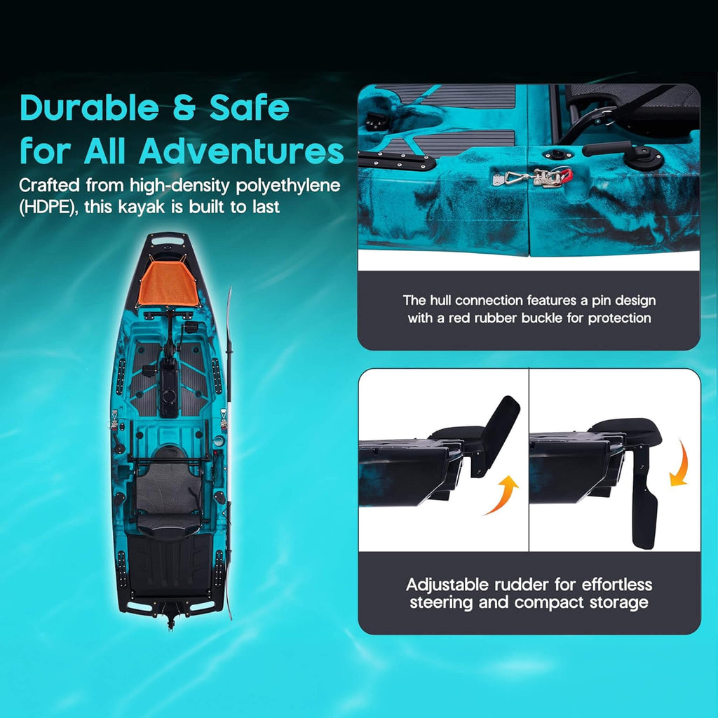 Lightweight 10FT Modular Fishing Kayak With Propeller Drive System (SAK67032) - Saksby Wholesale - Durable And Safe