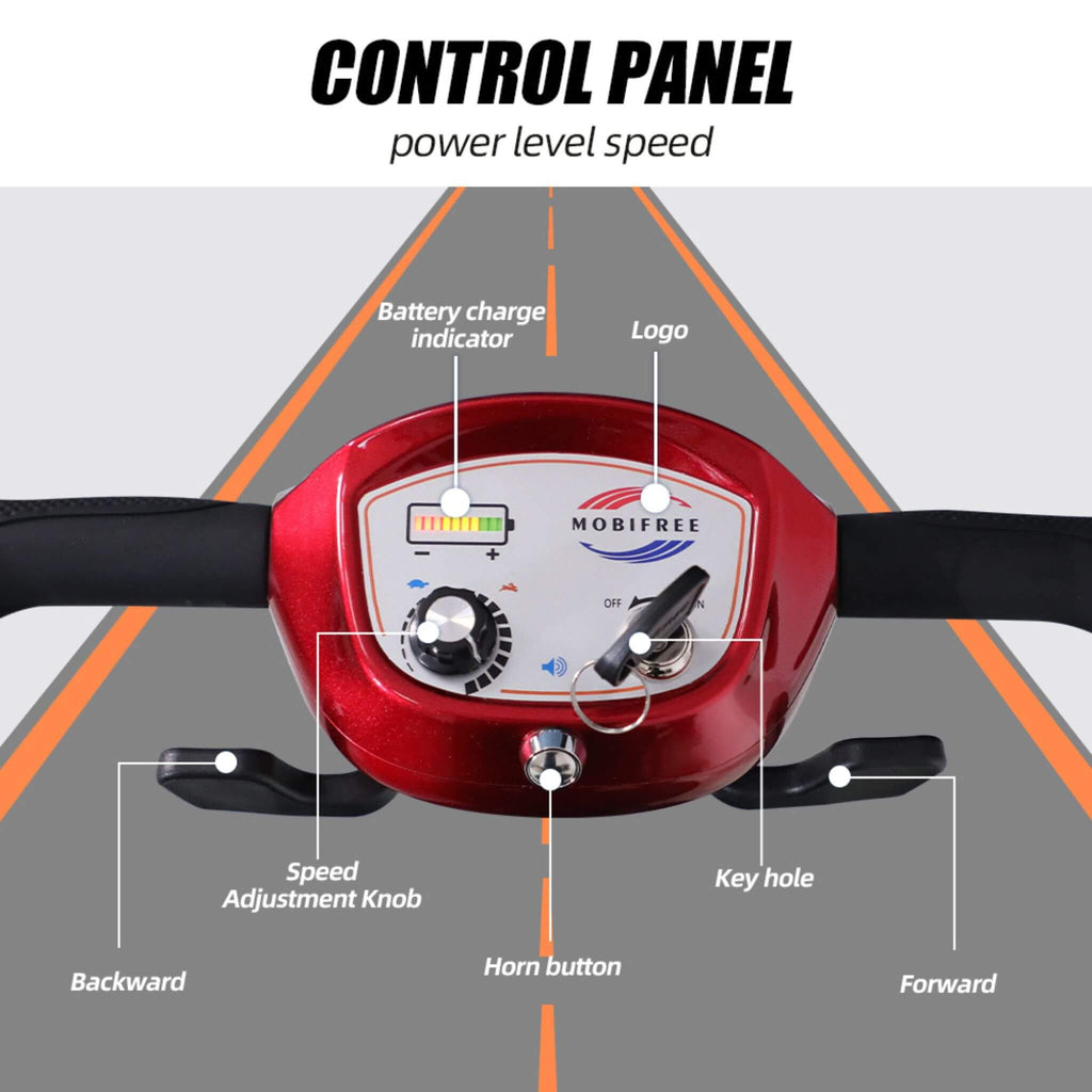 Lightweight Powered Folding Mobility Scooter For Adults And Seniors (SAK53214) - Saksby Wholesale - Control Panel