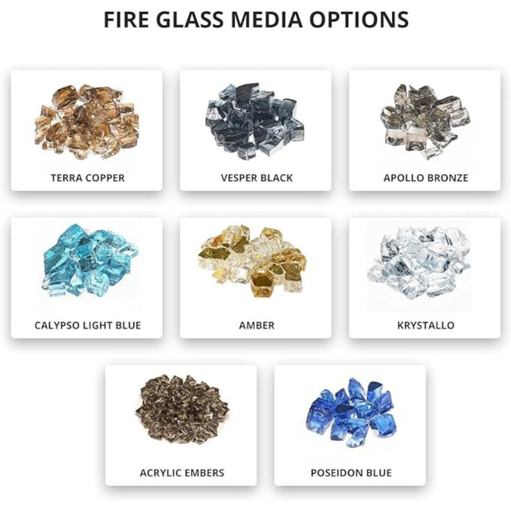 MODERN FLAMES LANDSCAPE PRO MULTI 56" Linear Multi-Sided Electric Fireplace With Hybrid Flame Technology [LPM-5616V2] SAKSBY - Fire Glass Media View