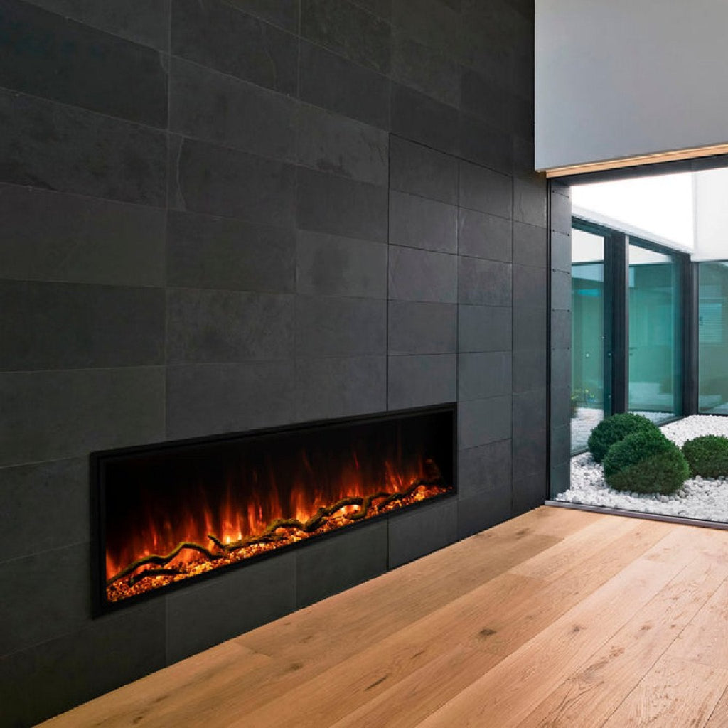 MODERN FLAMES LANDSCAPE PRO SLIM 44" Built-In Linear Electric Fireplace [LPS-4414V2] SAKSBY - Living Room View