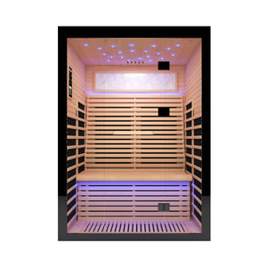 Flux Luxury 2-Person Canadian Hemlock Wood Far Infrared Home Sauna (SAK02184)
