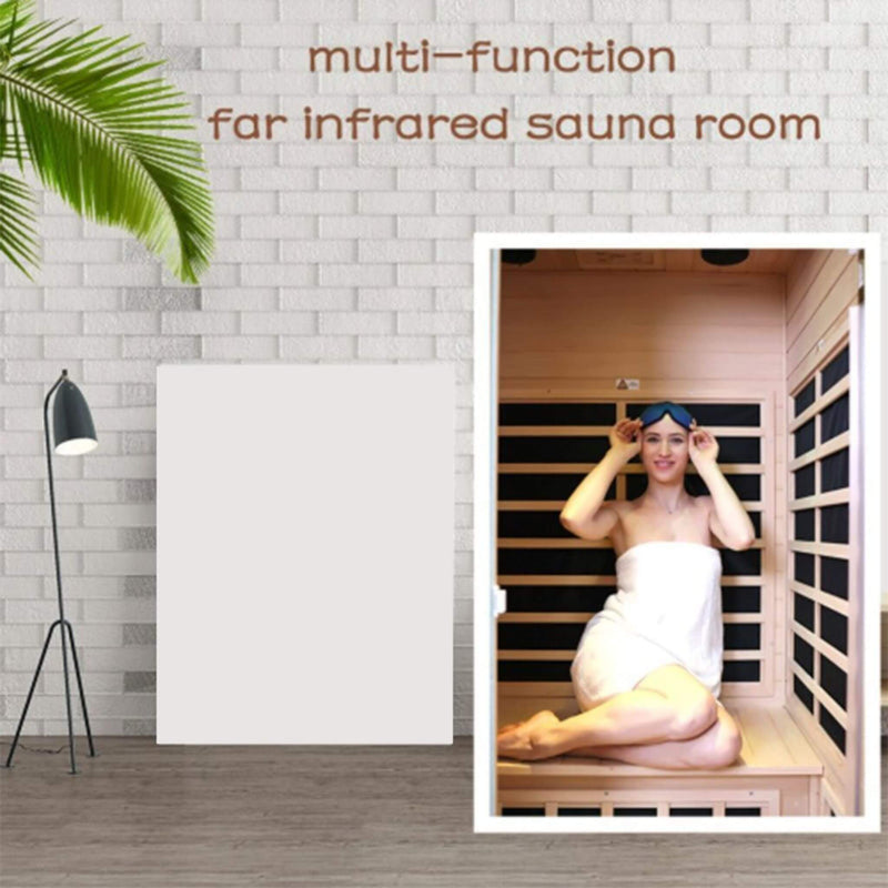 Luxury 2-Person Hemlock Wood FAR Infrared Sauna Room W/ Glass Door, 1750W (SAK81525) - Saksby Wholesale - Multi-Function Feature