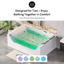 71-Inch Luxury 2-Person Jetted Whirlpool Tub With Massage And Thermostat Control (SAK24590) - Saksby Wholesale - LED Lighting