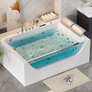 71-Inch Luxury 2-Person Jetted Whirlpool Tub With Massage And Thermostat Control (SAK24590) - Saksby Wholesale - Lifestyle Front Left View