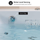 71-Inch Luxury 2-Person Jetted Whirlpool Tub With Massage And Thermostat Control (SAK24590) - Saksby Wholesale - Water Level Sensing