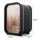 Luxury 2-Person Outdoor Cube Sauna With Spruce Wood And 4.5KW Electric Stove (SAK74290) - Saksby Wholesale - Dimensions