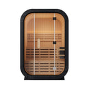 Luxury 2-Person Outdoor Cube Sauna With Spruce Wood And 4.5KW Electric Stove (SAK74290) - Saksby Wholesale - Front View On White Background