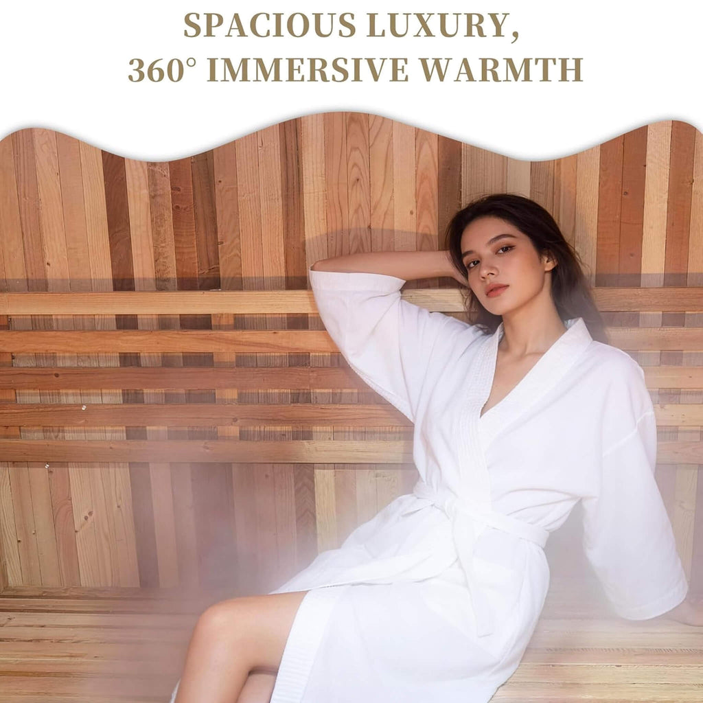 Luxury 2-Person Outdoor Cube Sauna With Spruce Wood And 4.5KW Electric Stove (SAK74290) - Saksby Wholesale - Immersive Warmth