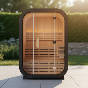 Lund Luxury 2-Person Outdoor Spruce Wood Cube Sauna Kit With 4.5KW Electric Stove (SAK74290)