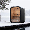 Luxury 2-Person Outdoor Cube Sauna With Spruce Wood And 4.5KW Electric Stove (SAK74290) - Saksby Wholesale - Lifestyle In Winter