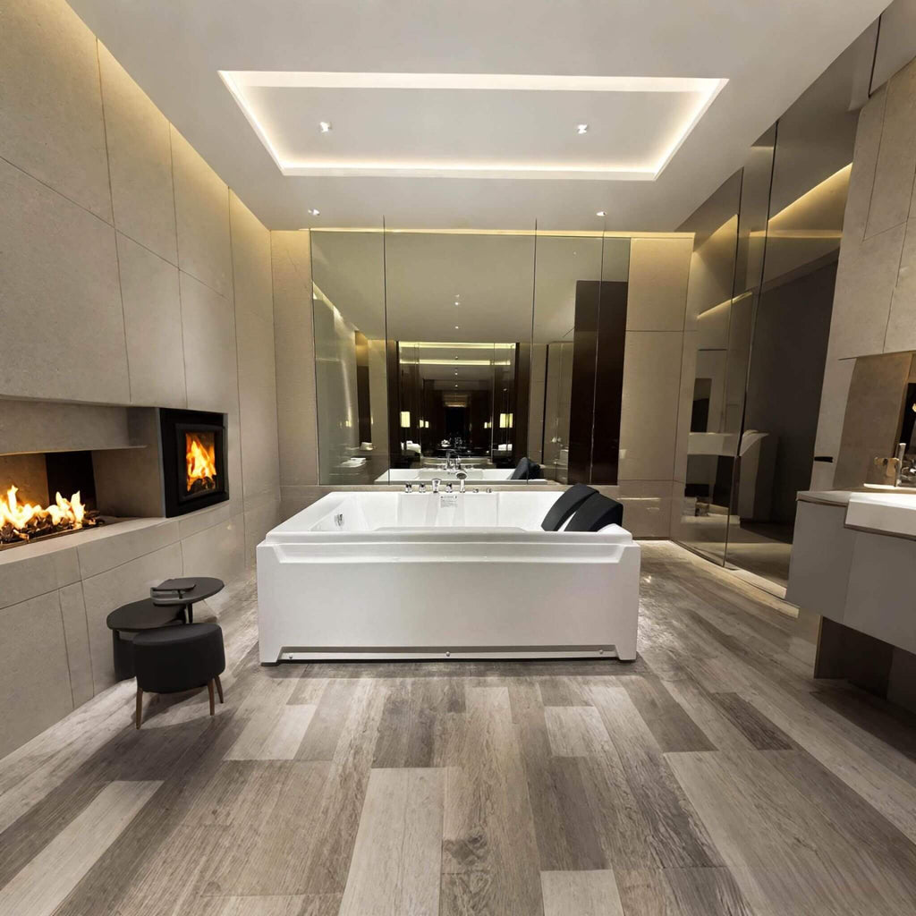 Luxury 2-Person Whirlpool Hydro Massage Jetted Bathtub With Chromatherapy Lights (SAK58620) - Saksby Wholesale - Room View