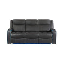 Luxury 84-Inch Home Theater Power Reclining Sofa With LED Lights And Power Headrest (SAK83195) - Saksby Wholesale - Front View