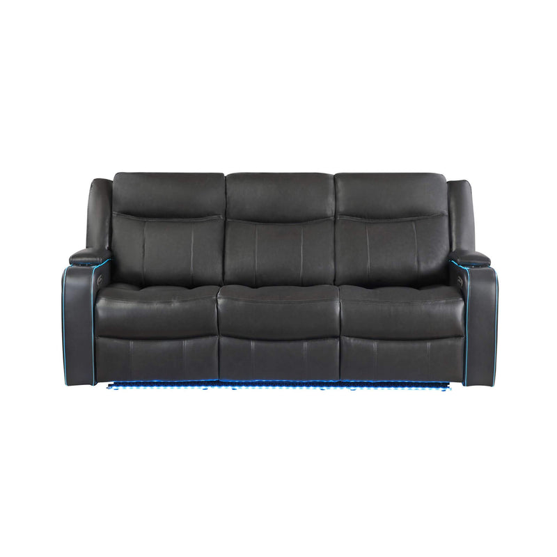 Luxury 84-Inch Home Theater Power Reclining Sofa With LED Lights And Power Headrest (SAK83195) - Saksby Wholesale - Front View