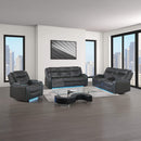 Luxury 84-Inch Home Theater Power Reclining Sofa With LED Lights And Power Headrest (SAK83195) - Saksby Wholesale - Lifestyle Image