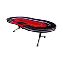 Luxury 94-Inch Foldable 10 Player Poker Table With LED, Wheels And Cup Holders (SAK24897) - Saksby Wholesale - Front Side View