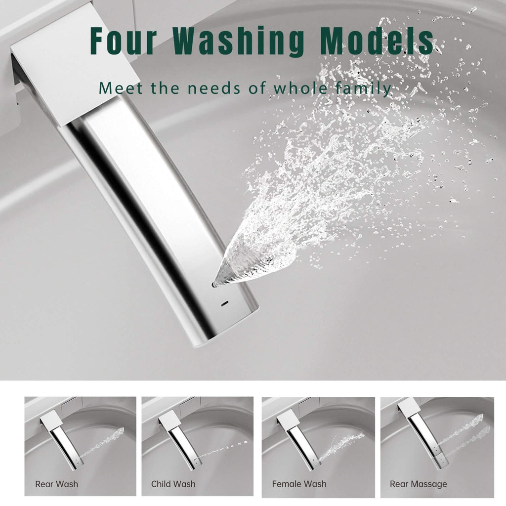 Luxury Black Square Smart Toilet With Bidet, Remote, And Heated Seat (SAK45183) - Saksby Wholesale - Models View