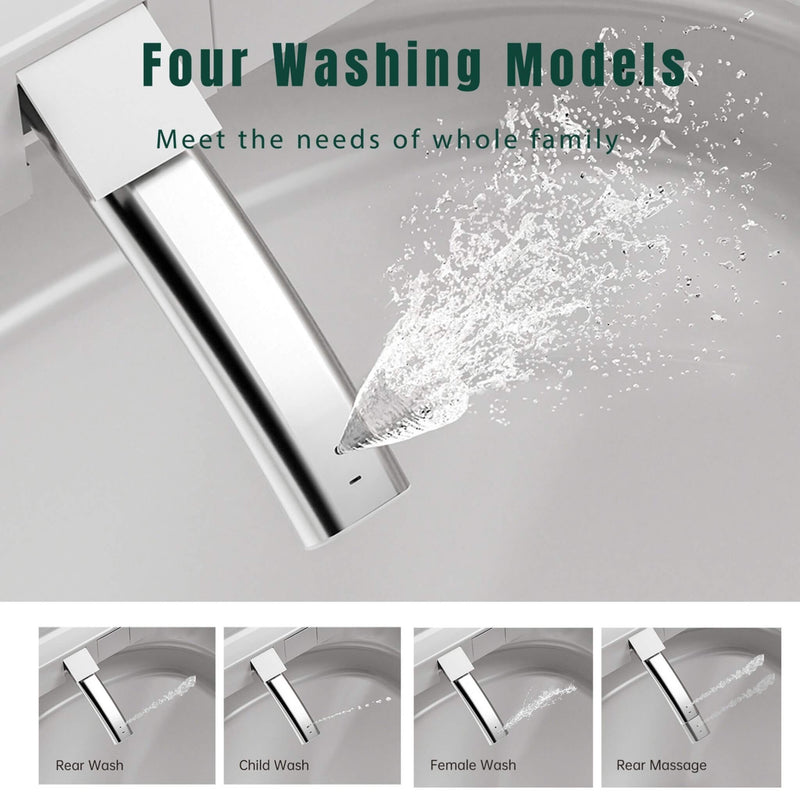 Luxury Black Square Smart Toilet With Bidet, Remote, And Heated Seat (SAK45183) - Saksby Wholesale - Models View