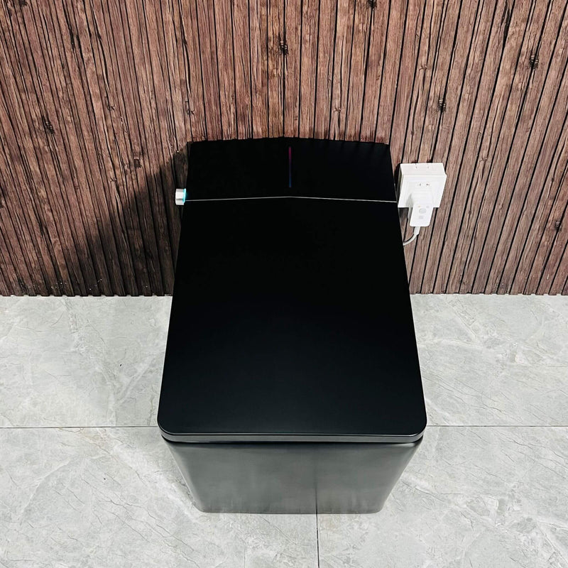 Luxury Black Square Smart Toilet With Bidet, Remote, And Heated Seat (SAK45183) - Saksby Wholesale - Top View