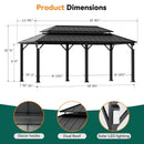 Luxury Double Roof Hardtop Aluminum Gazebo With Decor Hooks, Mosquito Nettings, And LED Lights (SAK91824) - Saksby Wholesale - 12X20FT Dimensions