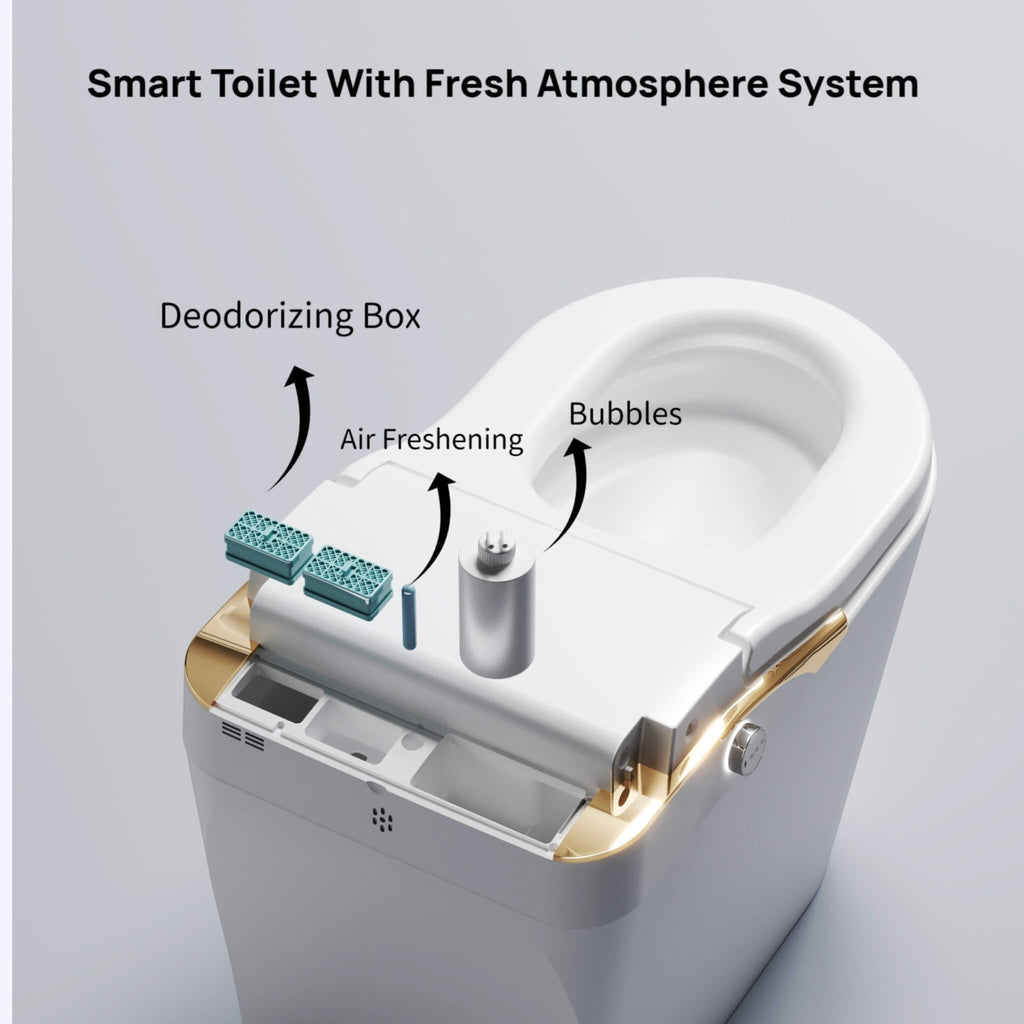 Luxury Heated Smart Powerful Bidet Toilet With Auto Flush And Built-In Deodorizer (SAK39213) - Sasksby Wholesale - Features Atmosphere View