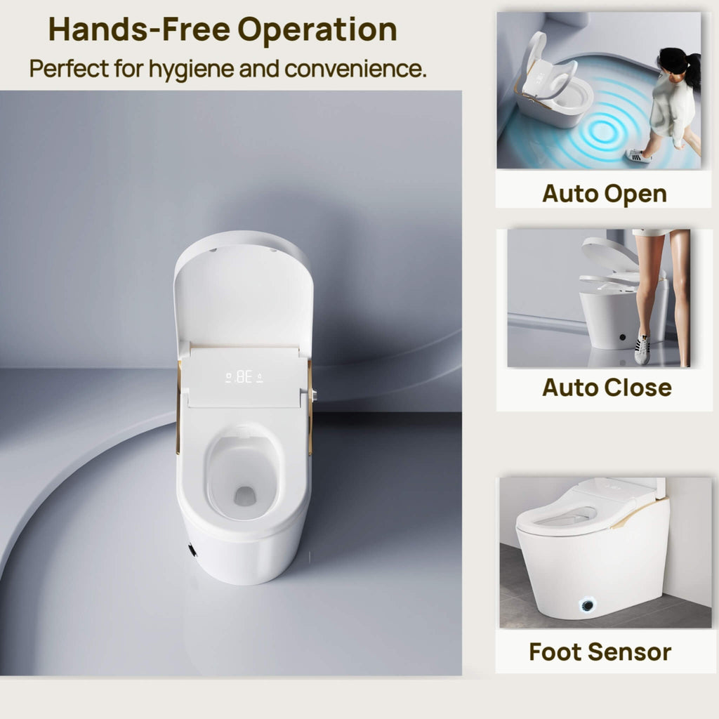 Luxury Heated Smart Powerful Bidet Toilet With Auto Flush And Built-In Deodorizer (SAK39213) - Sasksby Wholesale - Features Hands Free View
