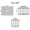 Luxury Heavy-Duty Hardtop Sunroom With Aluminum Frame And LED Lights (SAK79102) - Saksby Wholesale - 10X13FT Dimensions