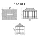 Luxury Heavy-Duty Hardtop Sunroom With Aluminum Frame And LED Lights (SAK79102) - Saksby Wholesale - 10X15FT Dimensions