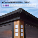 Luxury Heavy-Duty Hardtop Sunroom With Aluminum Frame And LED Lights (SAK79102) - Saksby Wholesale - Wood Grain Frame