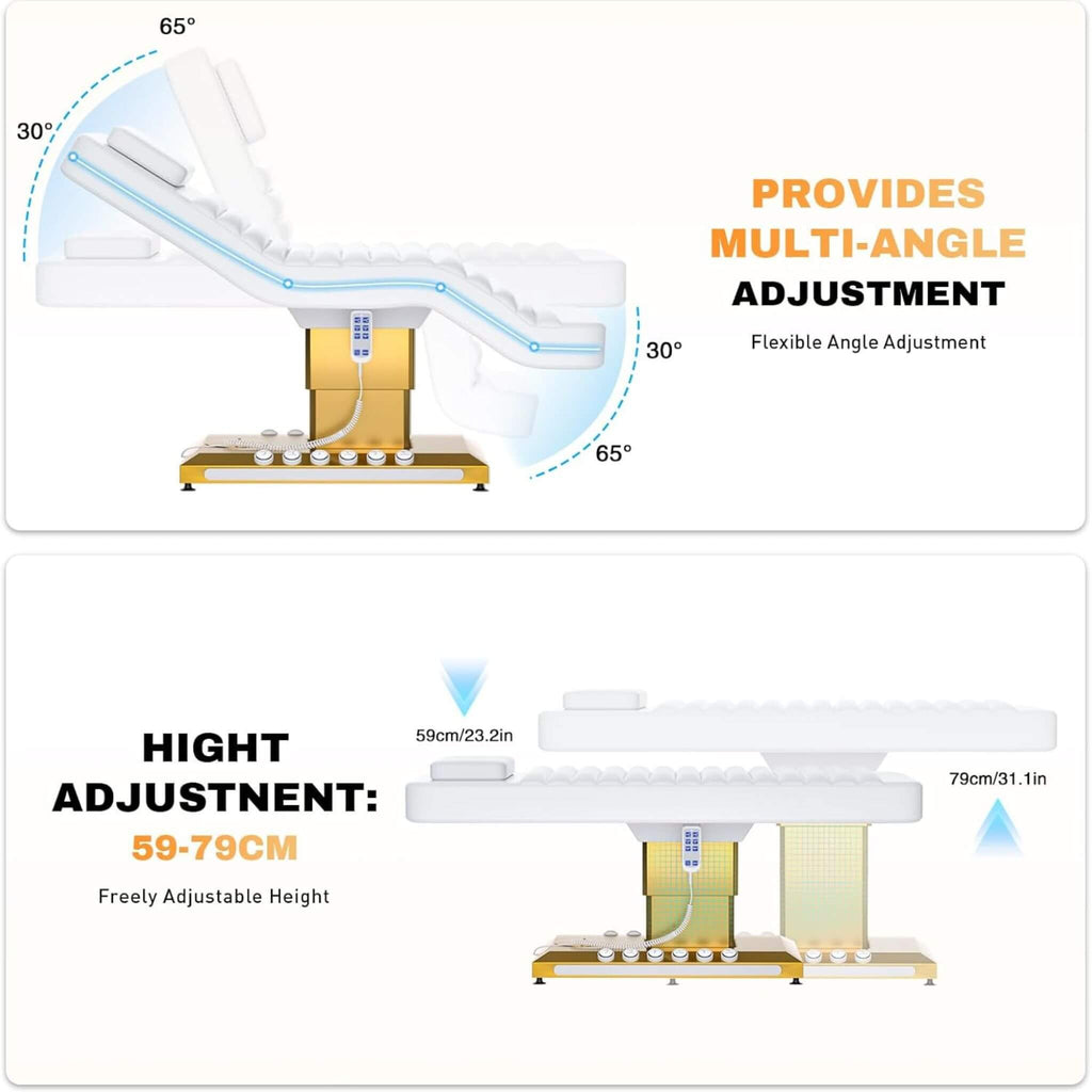 Luxury Height Adjustable 4-Motor Electric Massage Table With Lift And Foot Pedal (SAK63297) - Saksby Wholesale - Adjustable Angle And Height