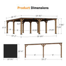 Luxury Modern Cedar Gazebo With Sloped Hardtop Roof (SAK35720) - Saksby Wholesale - 20X20FT Dimensions