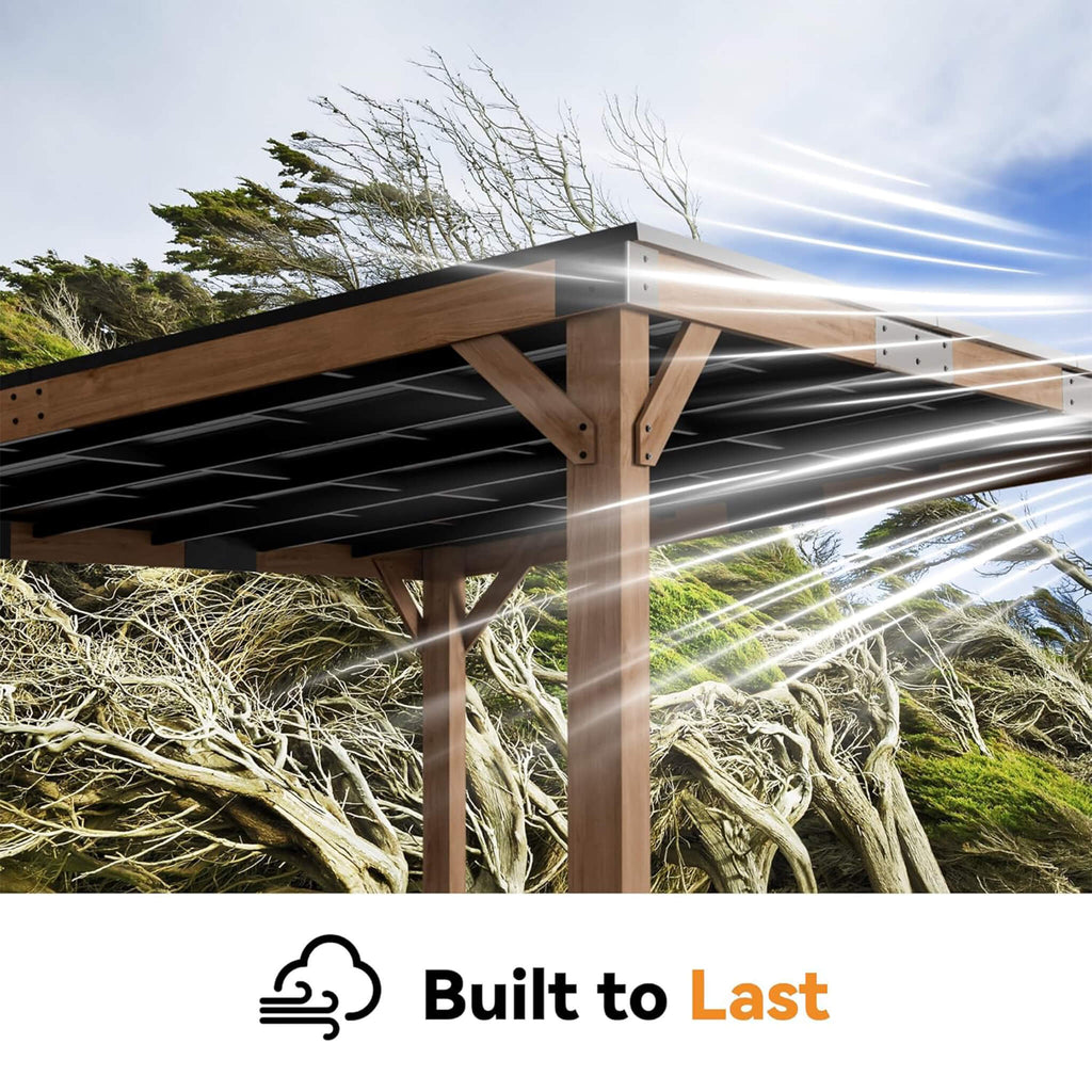 Luxury Modern Cedar Gazebo With Sloped Hardtop Roof (SAK35720) - Saksby Wholesale - Built To Last