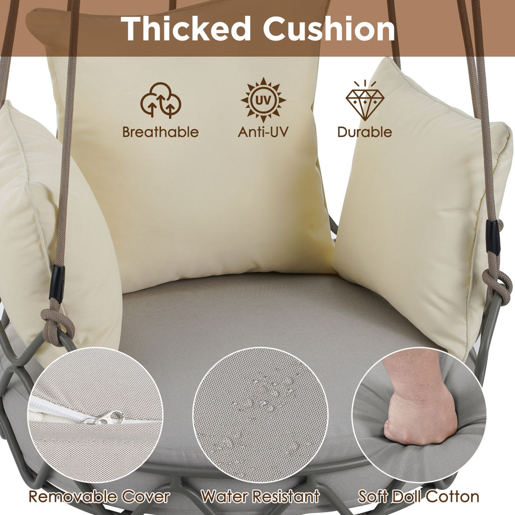 Luxury Outdoor Hanging Basket Porch Swing Chair With UV Resistant Cushions (SAK95678) - Saksby Wholesale - Cushion Features