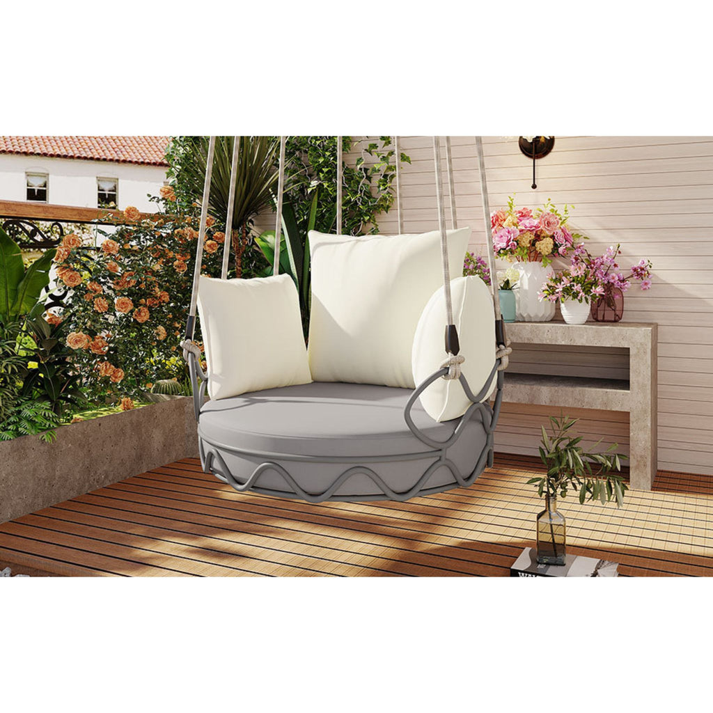 Luxury Outdoor Hanging Basket Porch Swing Chair With UV Resistant Cushions (SAK95678) - Saksby Wholesale - Design Details