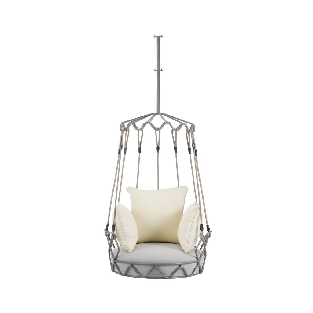 Luxury Outdoor Hanging Basket Porch Swing Chair With UV Resistant Cushions (SAK95678) - Saksby Wholesale - Front View