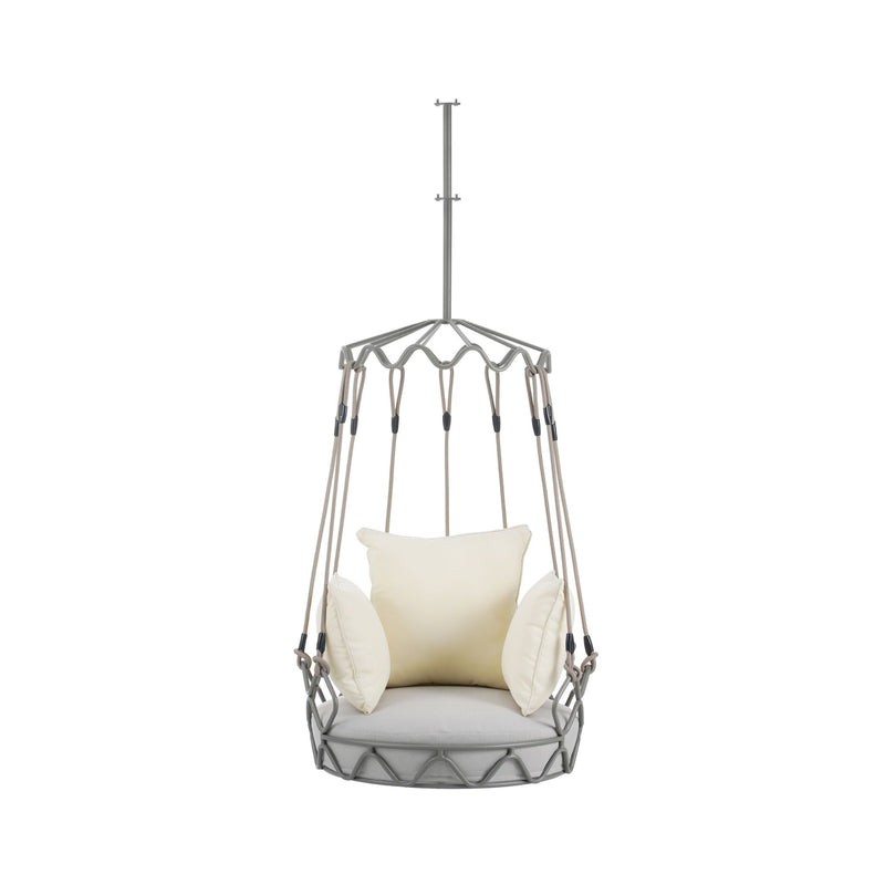 Luxury Outdoor Hanging Basket Porch Swing Chair With UV Resistant Cushions (SAK95678) - Saksby Wholesale - Front View