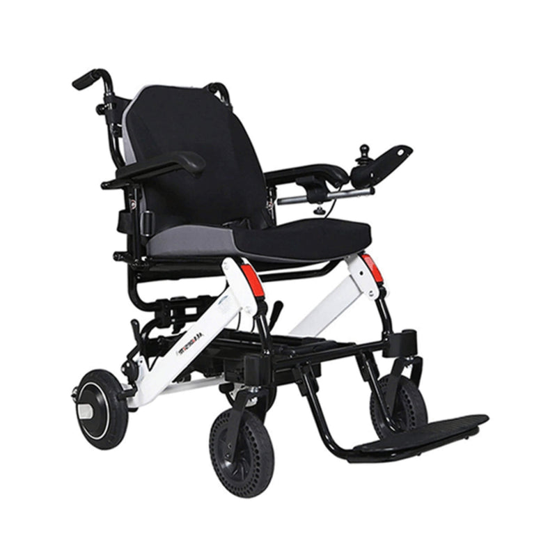 Maidesite 17.5" Wide Seat Lightweight Electric Folding Wheelchair, 500W (SAK33689) - Saksby Wholesale - Front Right View