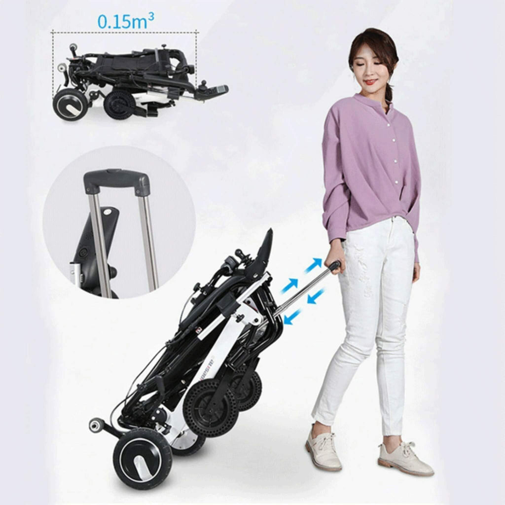 Maidesite 17.5" Wide Seat Lightweight Electric Folding Wheelchair, 500W (SAK33689) - Saksby Wholesale - Portable View