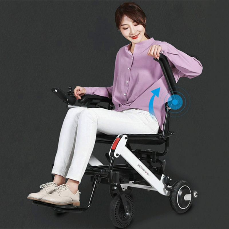 Maidesite 17.5" Wide Seat Lightweight Electric Folding Wheelchair, 500W (SAK33689) - Saksby Wholesale - Armrest View