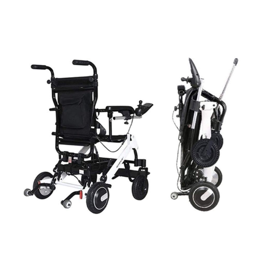 Maidesite 17.5" Wide Seat Lightweight Electric Folding Wheelchair, 500W (SAK33689) - Saksby Wholesale - Foldable View
