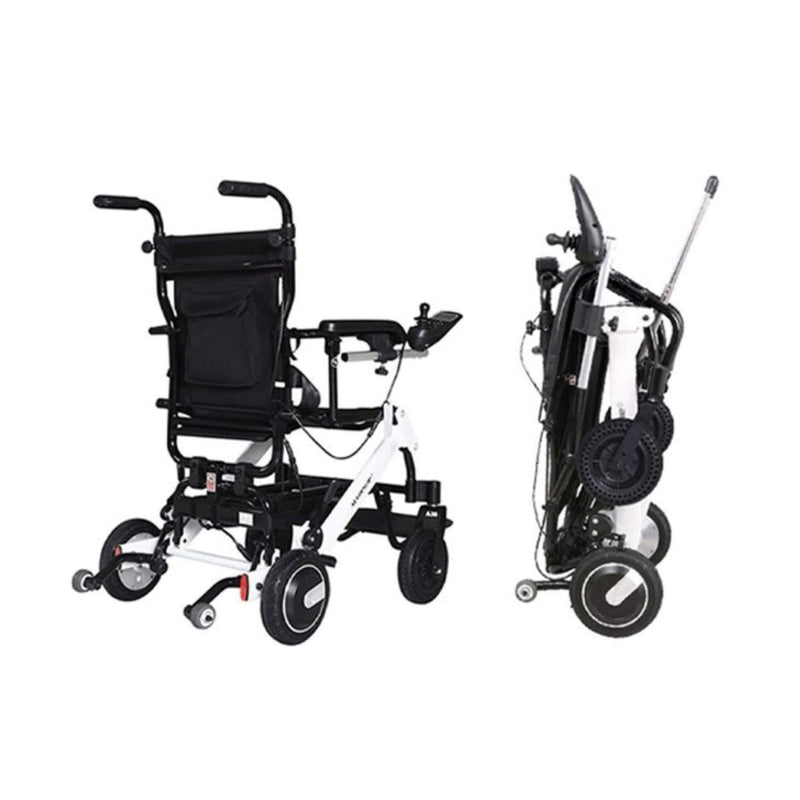 Maidesite 17.5" Wide Seat Lightweight Electric Folding Wheelchair, 500W (SAK33689) - Saksby Wholesale - Foldable View