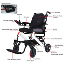 Maidesite 17.5" Wide Seat Lightweight Electric Folding Wheelchair, 500W (SAK33689) - Saksby Wholesale - Label Parts View
