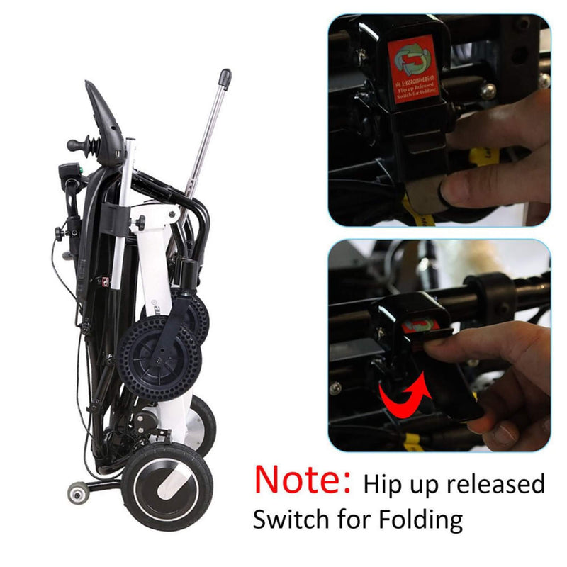 Maidesite 17.5" Wide Seat Lightweight Electric Folding Wheelchair, 500W (SAK33689) - Saksby Wholesale - Switch View