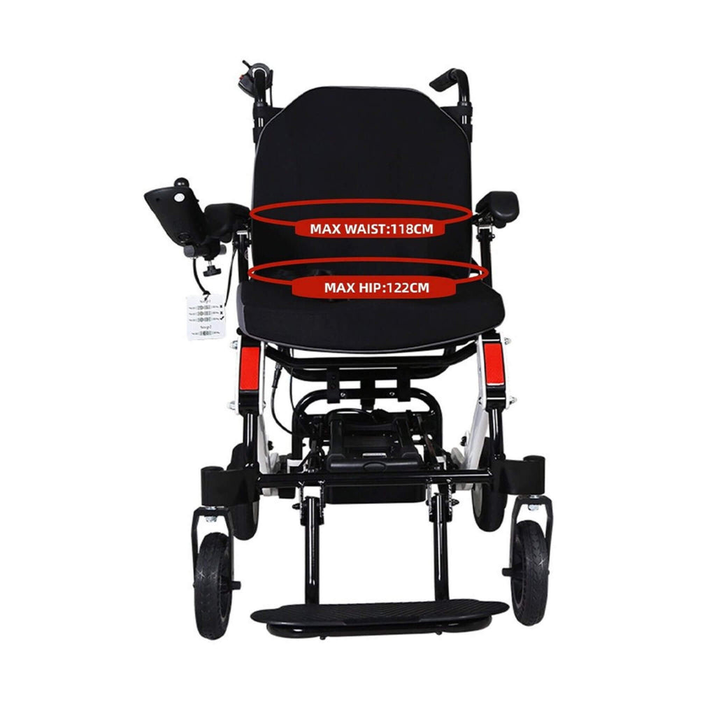 Maidesite 17.5" Wide Seat Lightweight Electric Folding Wheelchair, 500W (SAK33689) - Saksby Wholesale - Waist MeasurementView