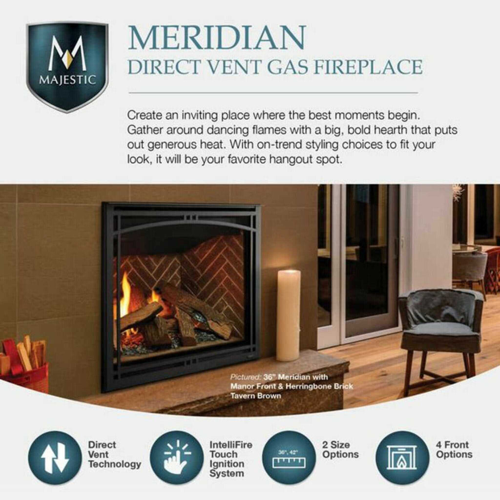 Majestic Meridian 36" Direct Vent Fireplace [MER36N/L] SAKSBY - Features View