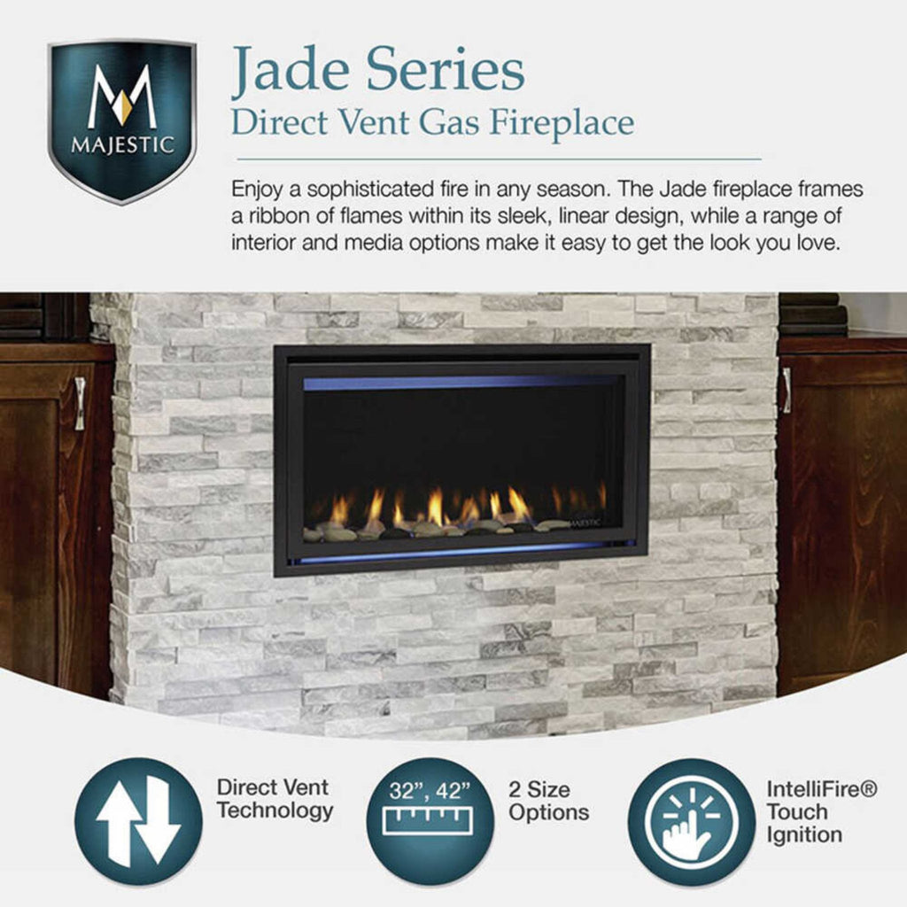 MAJESTIC 42" JADE Direct Vent Natural Gas Fireplace [JADE42IL/IN-B] (SAK15926) - Benefits View