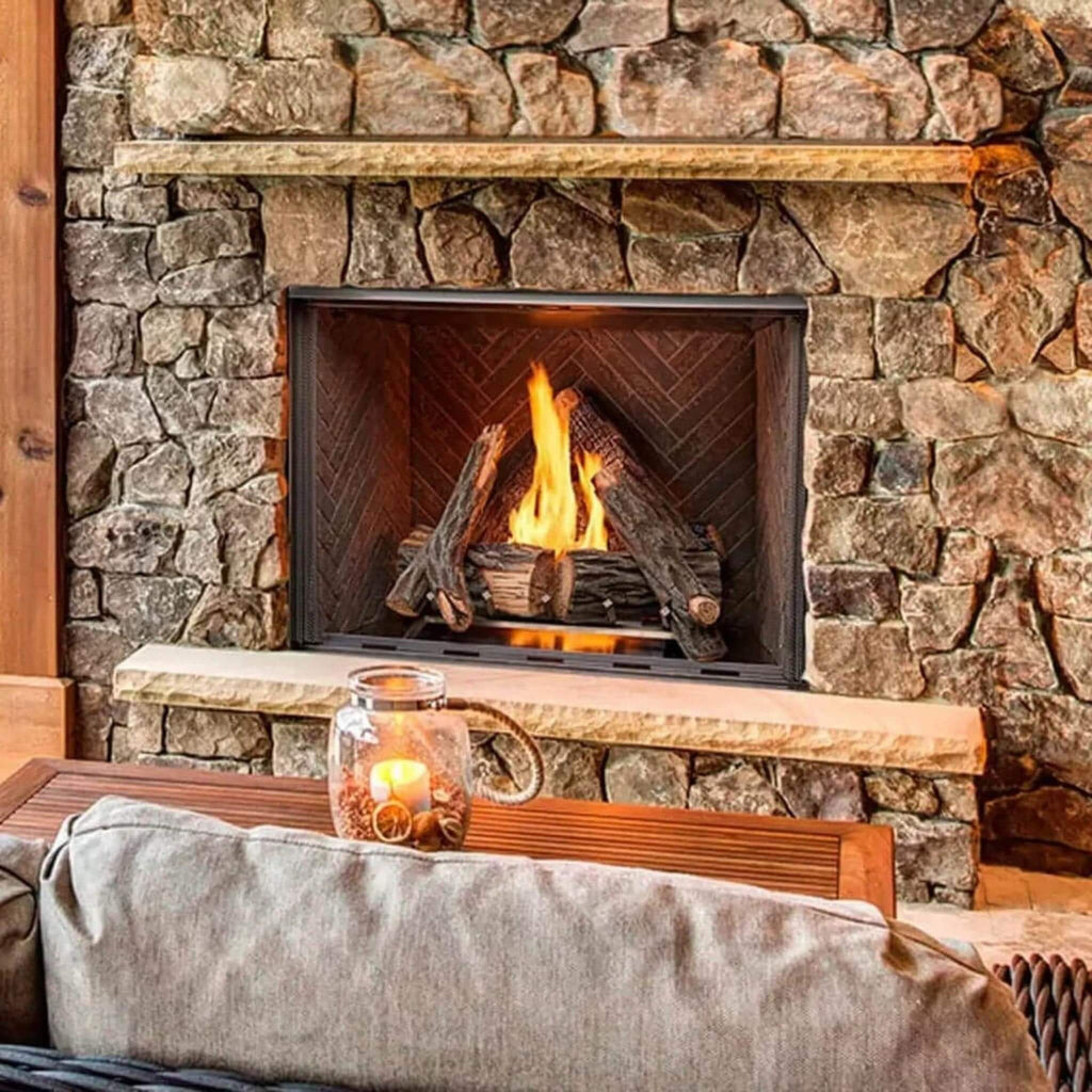 MAJESTIC COURTYARD 55K BTU 42" Traditional Outdoor Gas Fireplace With Stacked Concrete Refractory [ODCOUG-42TS] SAKSBY - Outside View